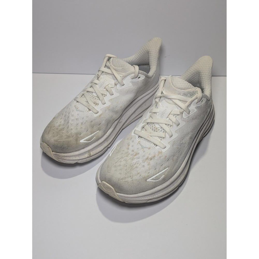 Hoka Clifton 9 Womens Running Shoes White White 1127896 WWH Size 7.5B